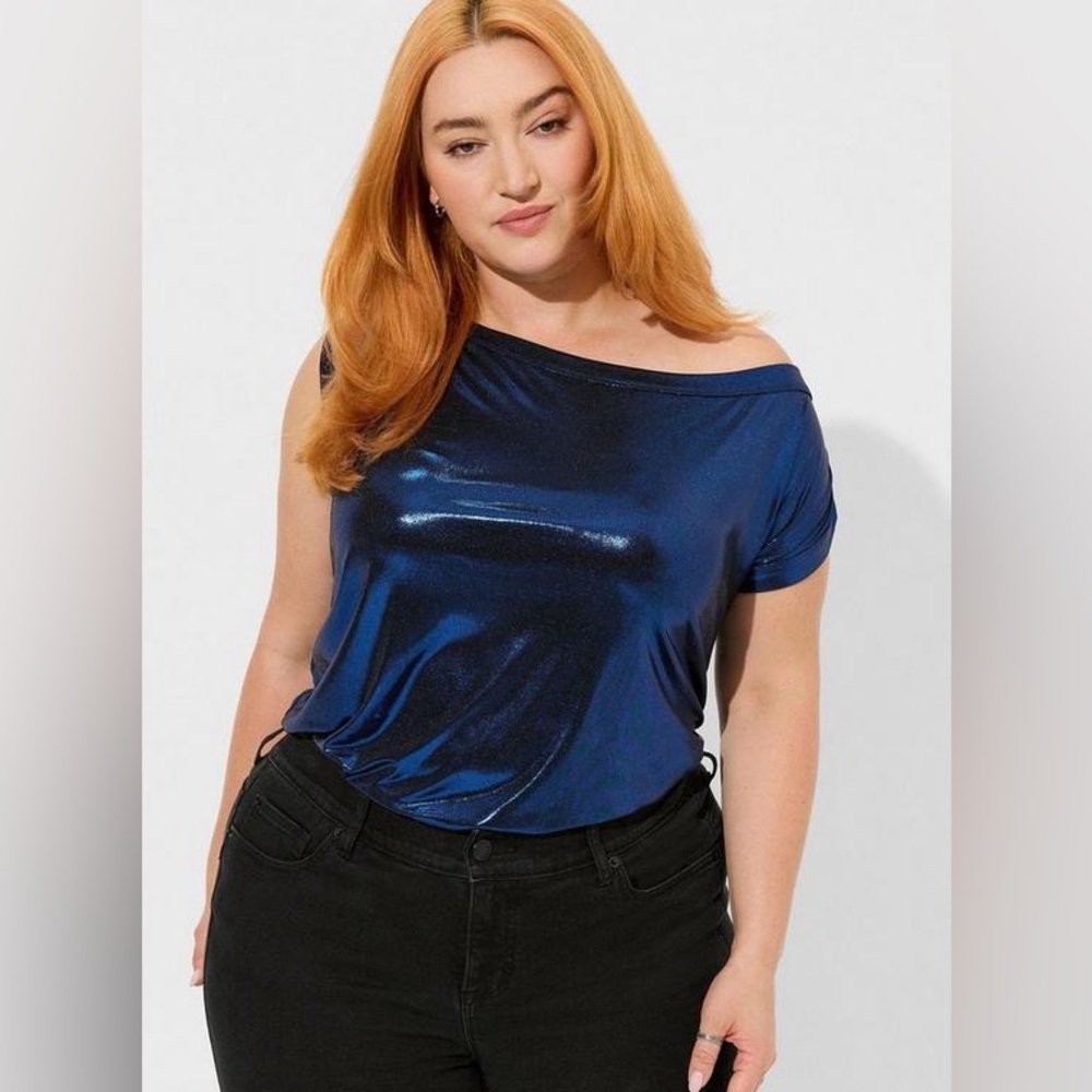 Torrid Liquid Shine Off Shoulder Top